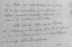 Une note manuscrite