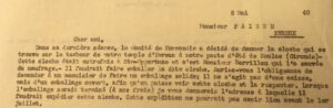 La note du 8 mai 1940 suggérant l'envoi de la cloche à Soulac pour le tout nouveau temple
